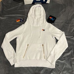 Aviator Nation Ninja Pullover Hoodie in White - Size Large